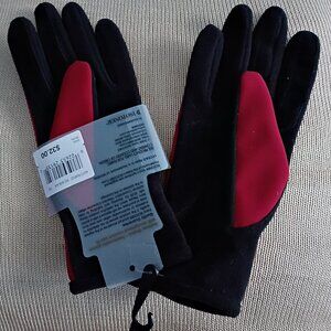 isotoner Red and Black Stretch Gloves